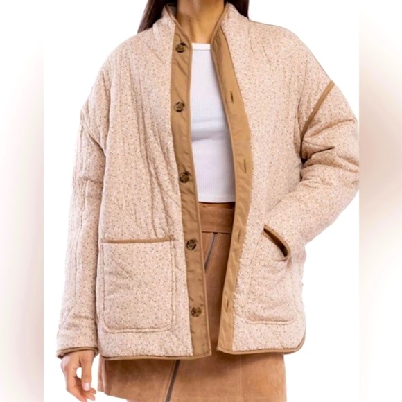 BLANK NYC Women's Reversible Quilted Jacket in Cream Color - Picture 2 of 4